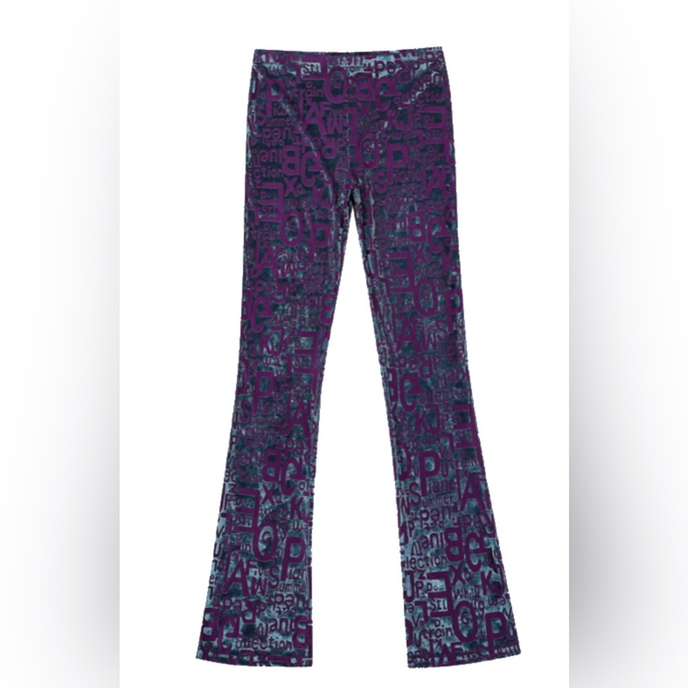 Fashion brand company purple letter pants